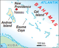 Karte der Bahamas